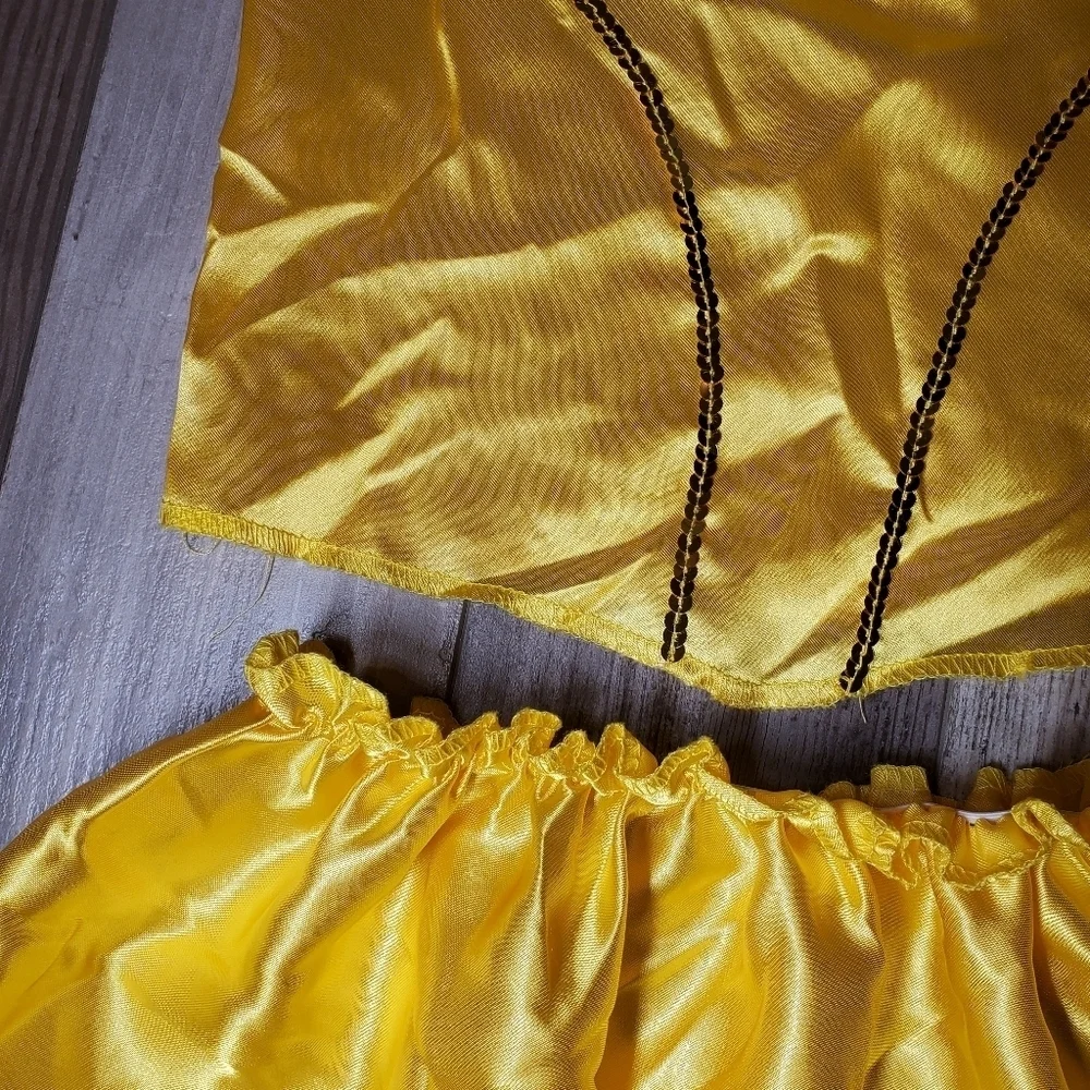 Disney Jakks Pacific Fantasy Play Costume Fits Sizes 4-6X Belle Yellow 2Pc
